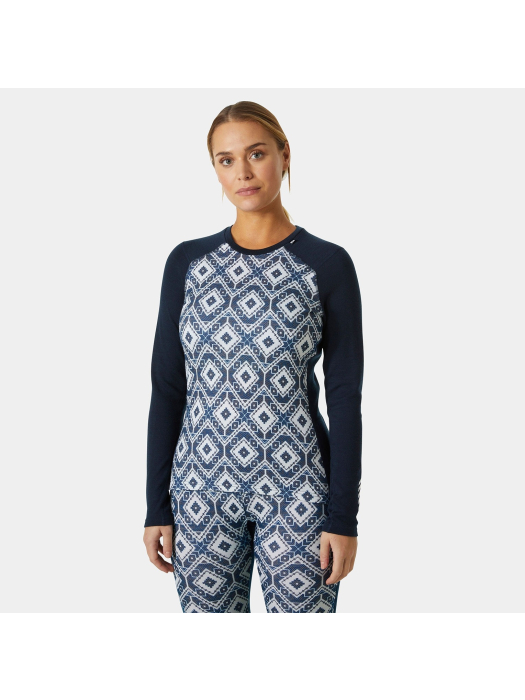 Helly Hansen Women Lifa Merino Midweight Gra Crew Navy Star Pixel Helly Hansen Women Lifa Merino Midweight Gra Crew Navy Star Pixel